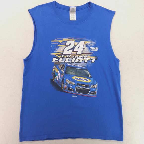 NASCAR Chase Elliott Graphic Racing Tank Top Shirt Mens Size Large L Blue - Picture 2 of 9